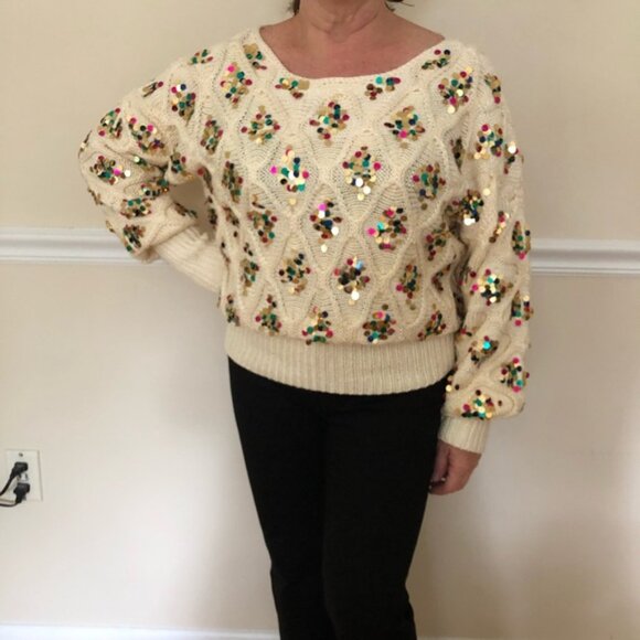 Anthropologie Lara Sequined Sweater - Picture 9 of 12